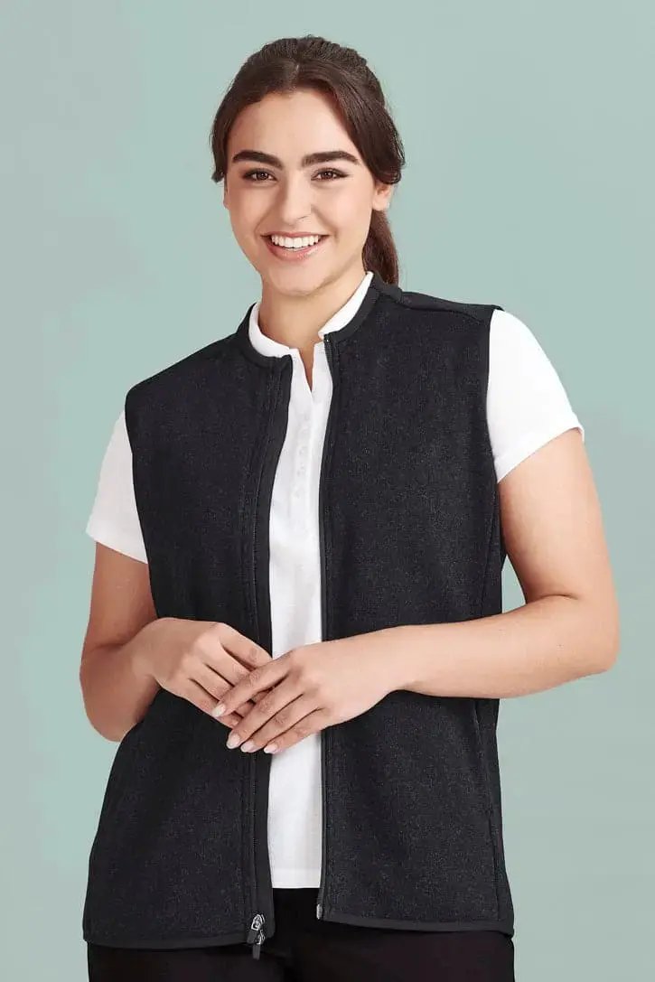 Biz Care Nova Womens Knit Vest CO343LV  Flash Uniforms  Navy Marle XS